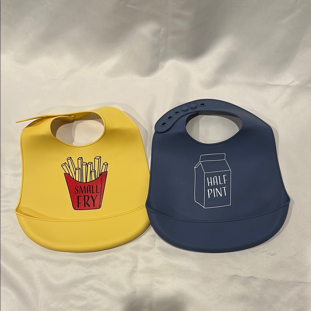 Charming Silicone Bib Set - Yellow & Blue